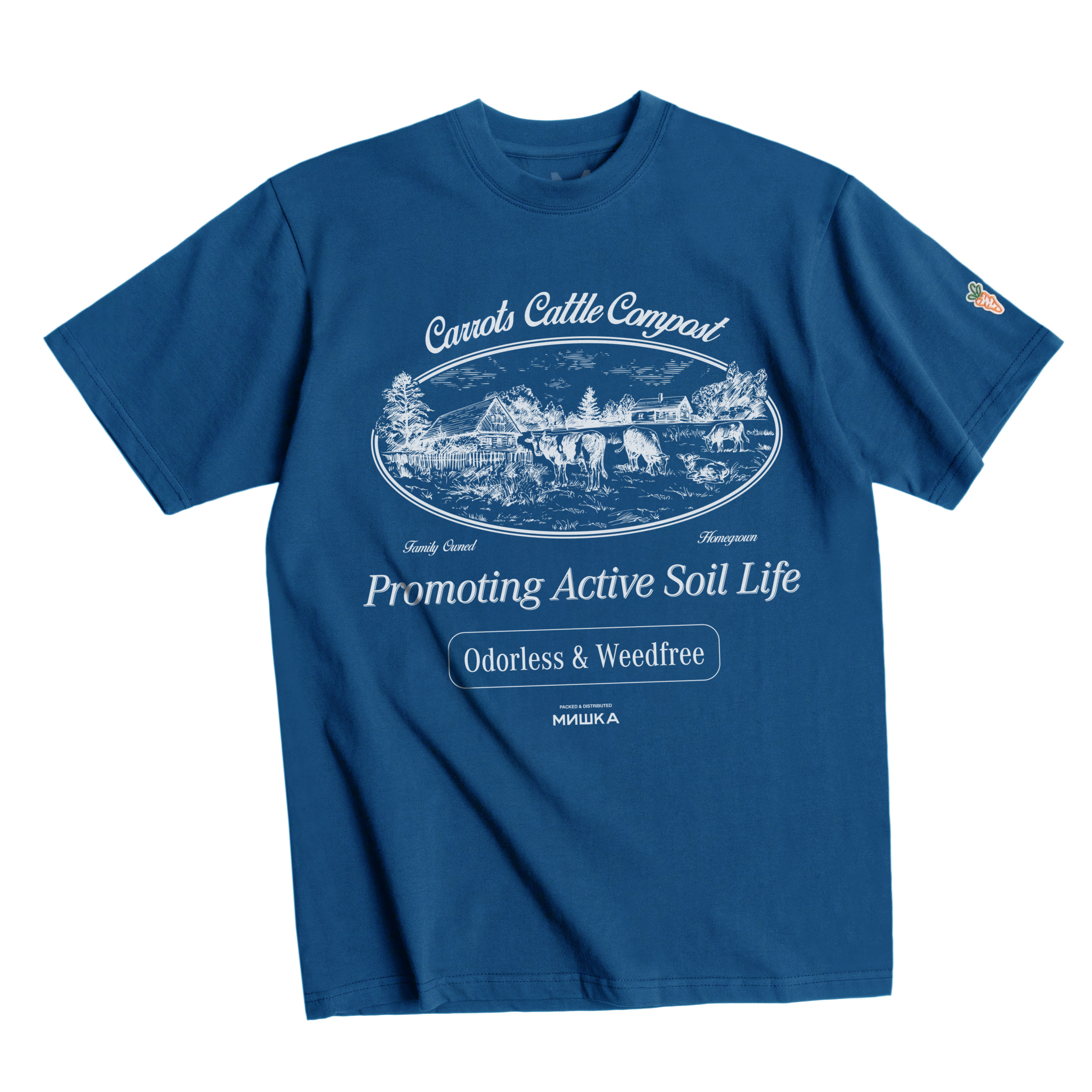 CARROTS CATTLE COMPOST TEE - DODGER BLUE