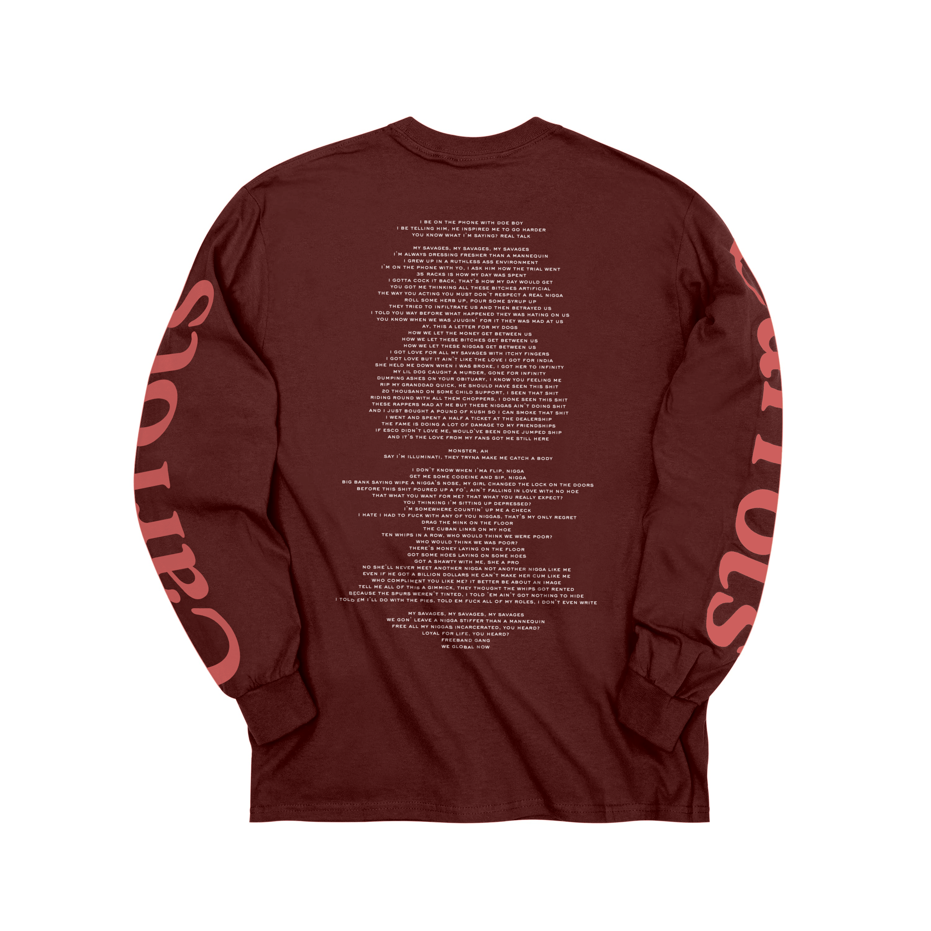 LISTEN TO FUTURE LONGSLEEVE SHIRT - BURGUNDY