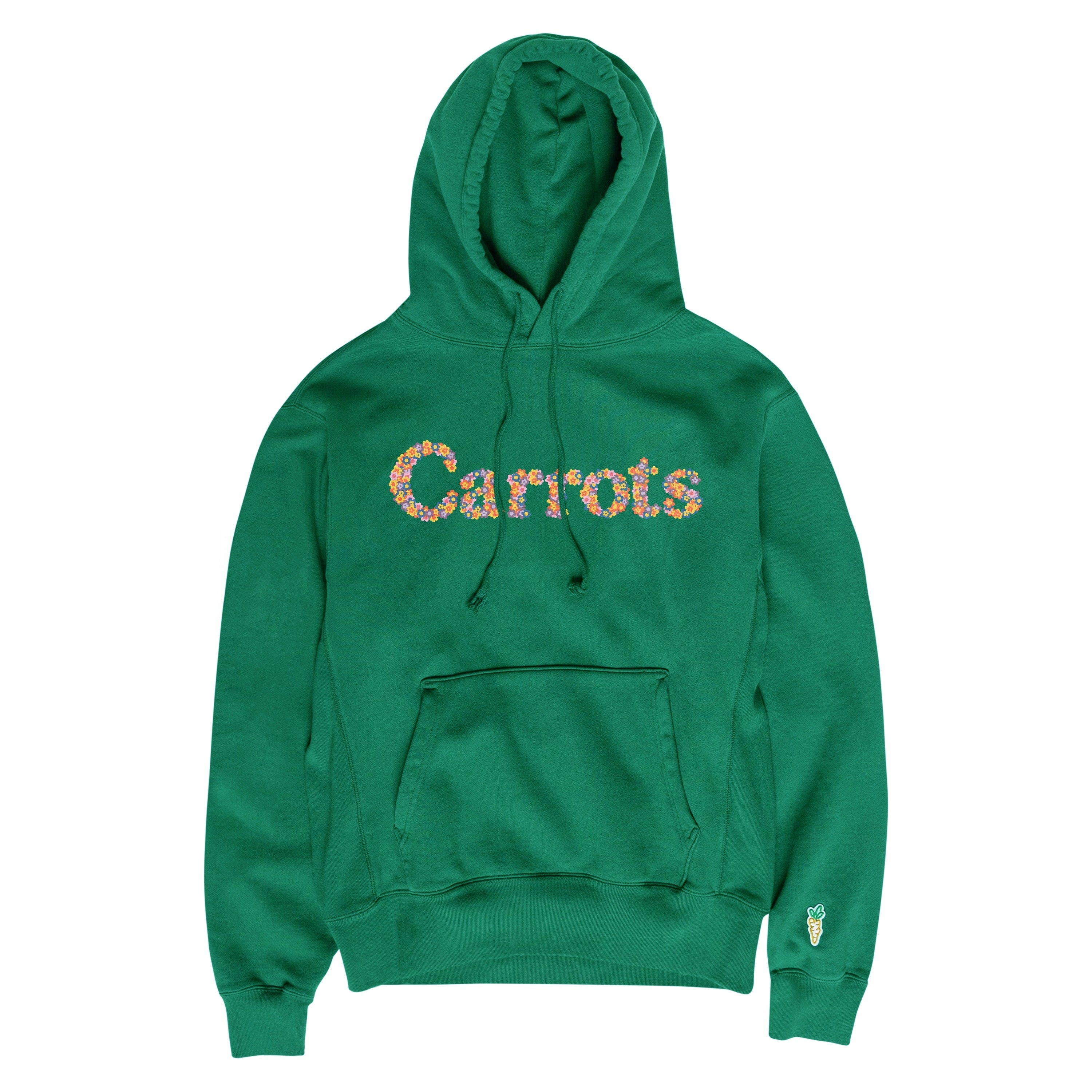 Hall of Flowers X CARROTS FLOWERS WORDMARK HOODIE - FOREST