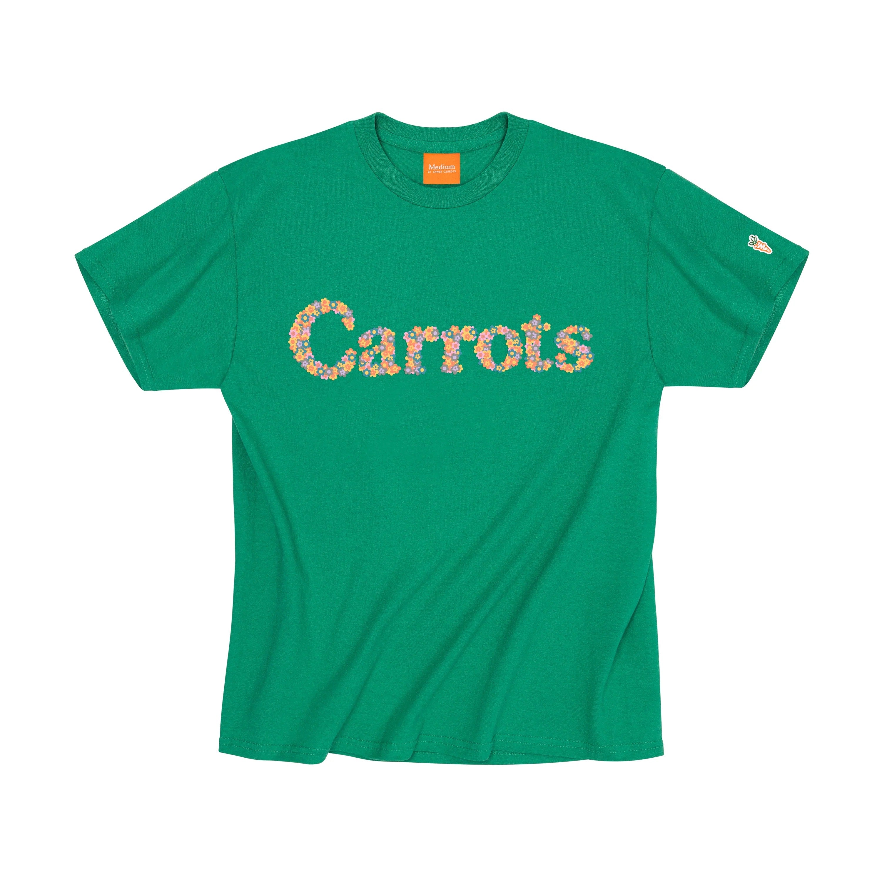 HALL OF FLOWERS X CARROTS FLOWERS WORDMARK TEE - FOREST